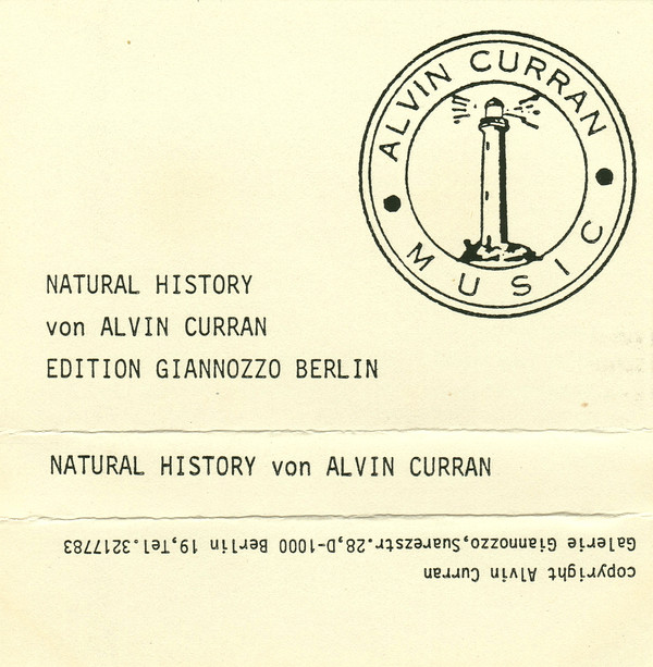 ALVIN CURRAN - Natural History cover 