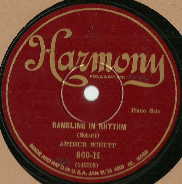 ARTHUR SCHUTT - Rambling In Rhythm / Jack In The Box cover 