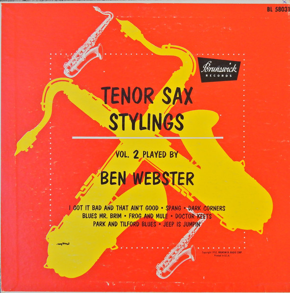 BEN WEBSTER - Tenor Sax Stylings Vol.2 cover 