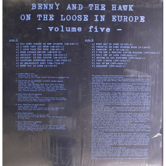BENNY CARTER - Benny Carter And Coleman Hawkins ‎: Benny And The Hawk On The Loose In Europe Vol. 5 cover 