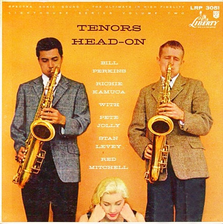 BILL PERKINS - Bill Perkins, Richie Kamuca With Pete Jolly, Stan Levey, Red Mitchell : Tenors Head-On cover 