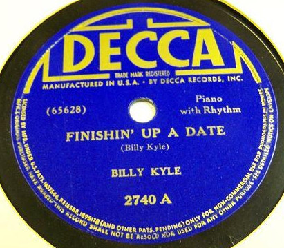 BILLY KYLE - Finishin' Up A Date / Between Sets cover 