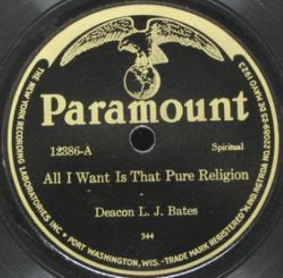 BLIND LEMON JEFFERSON - All I Want Is That Pure Religion / I Want To Be Like Jesus In My Heart (as Deacon L. J. Bates) cover 