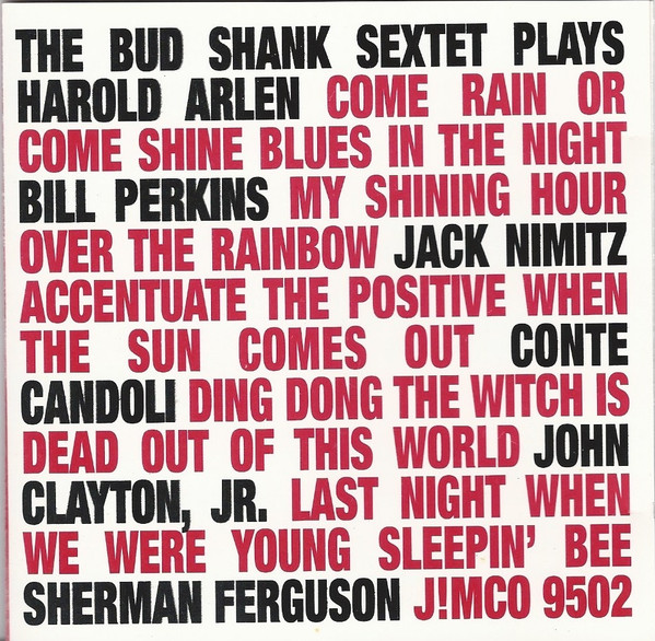 BUD SHANK - The Bud Shank Sextet Plays Harold Arlen cover 