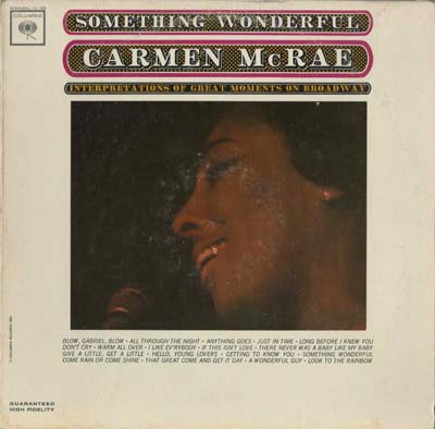 CARMEN MCRAE - Something Wonderful cover 