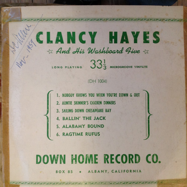 CLANCY HAYES - Clancy Hayes and his Washboard Five cover 