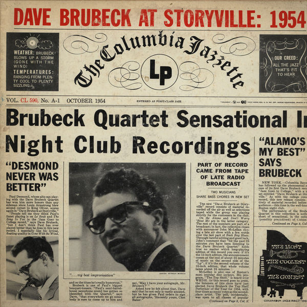 DAVE BRUBECK - The Dave Brubeck Quartet ‎: Dave Brubeck At Storyville - 1954 cover 