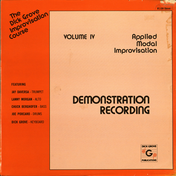 DICK GROVE - Play-A-Long Recording Volume IV Applied Modal Improvisation cover 