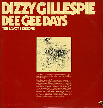 DIZZY GILLESPIE - Dee Gee Days cover 