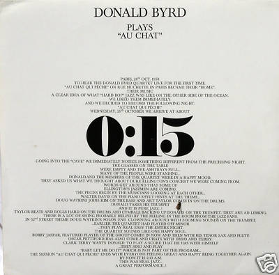 DONALD BYRD - Donald Byrd Plays Au Chat - 0:15 (aka 