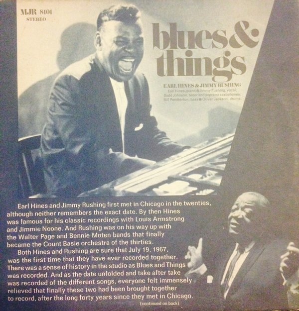 EARL HINES - Earl Hines And Jimmy Rushing ‎: Blues And Things cover 