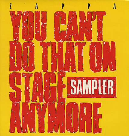 FRANK ZAPPA - You Can't Do That on Stage Anymore, Sampler cover 