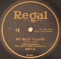 FRED RICH - My Blue Heaven / Will You Be True? cover 