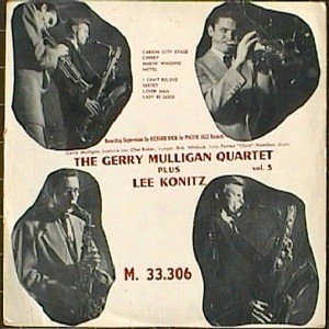 GERRY MULLIGAN - The Gerry Mulligan Quartet Plus Lee Konitz, Vol. 3 cover 