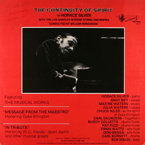 HORACE SILVER - The Continuity Of Spirit cover 