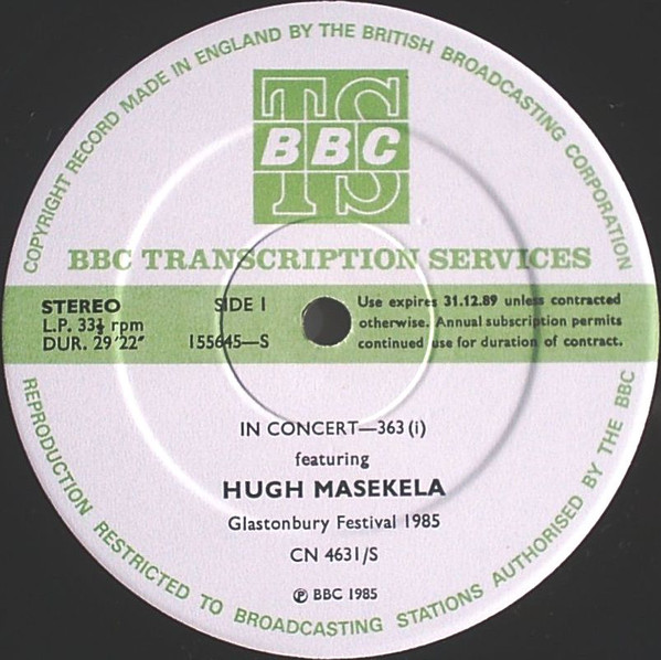 HUGH MASEKELA - In Concert-363 cover 