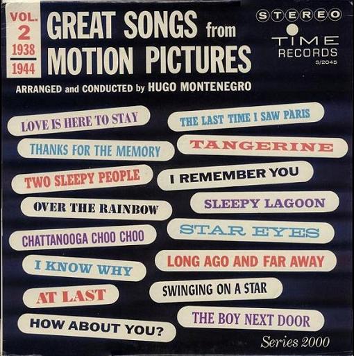 HUGO MONTENEGRO - Great Songs From Motion Pictures Vol. 2 (1938 - 1944) cover 