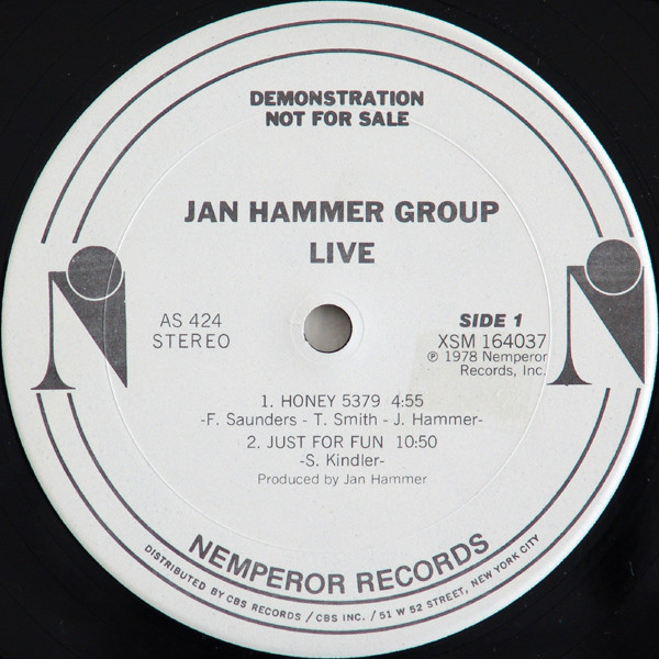 JAN HAMMER - Jan Hammer Group ‎: Live cover 