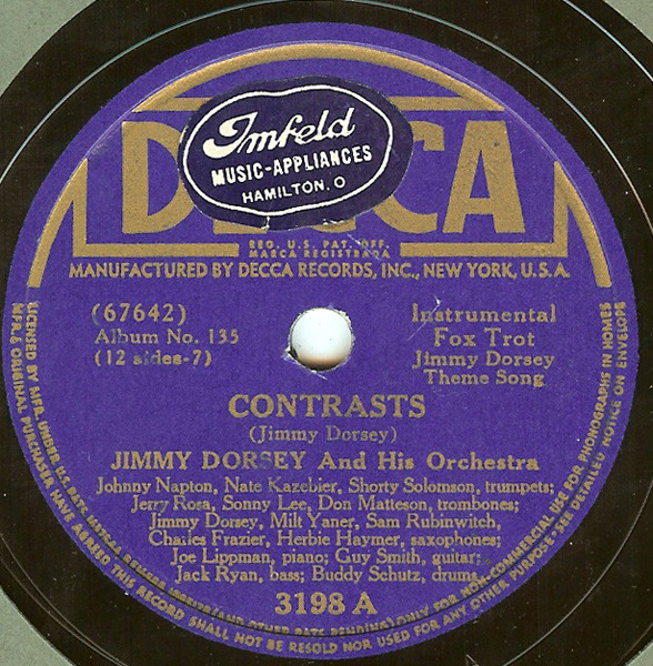JIMMY DORSEY - Jimmy Dorsey And His Orchestra ‎: Contrasting Music cover 