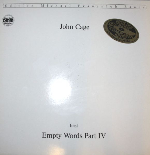 JOHN CAGE - Empty Words Part IV cover 