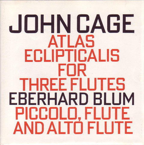 JOHN CAGE - John Cage - Eberhard Blum ‎: Atlas Eclipticalis cover 