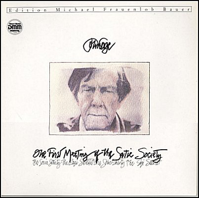JOHN CAGE - The First Meeting Of The Satie Society cover 