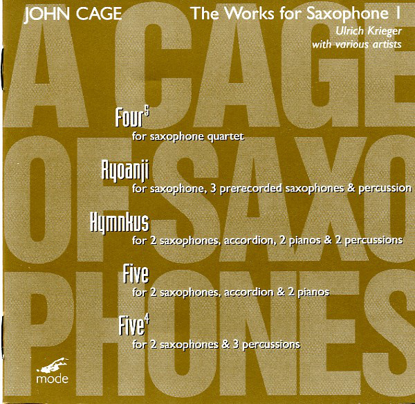 JOHN CAGE - The Works For Saxophone 1 cover 