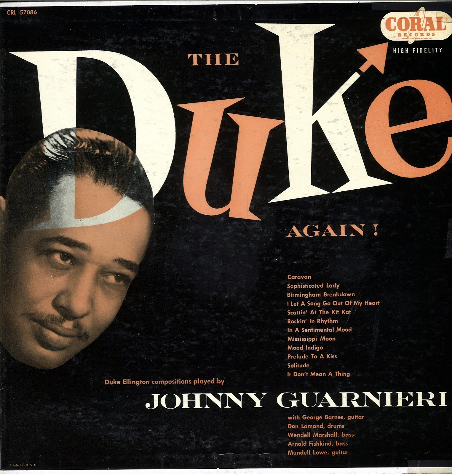 JOHNNY GUARNIERI - The Duke Again cover 