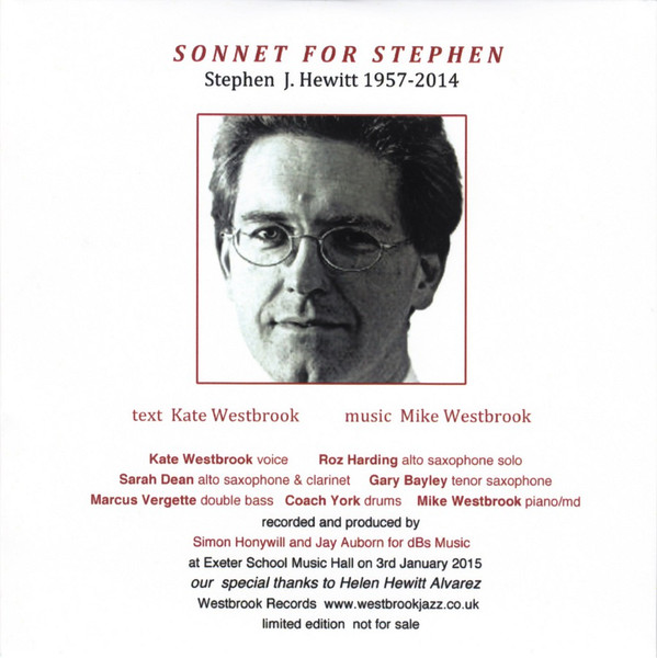 KATE WESTBROOK - Kate Westbrook, Mike Westbrook ‎: Sonnet For Stephen cover 
