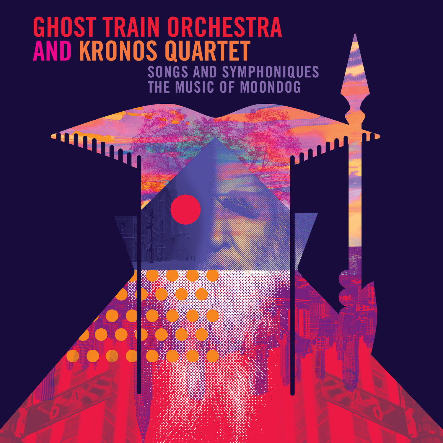 KRONOS QUARTET - Ghost Train Orchestra & Kronos Quartet : Songs and Symphoniques - The Music of Moondog cover 