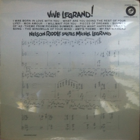 NELSON RIDDLE - Vive Legrand! - Nelson Riddle Salutes Michel Legrand cover 