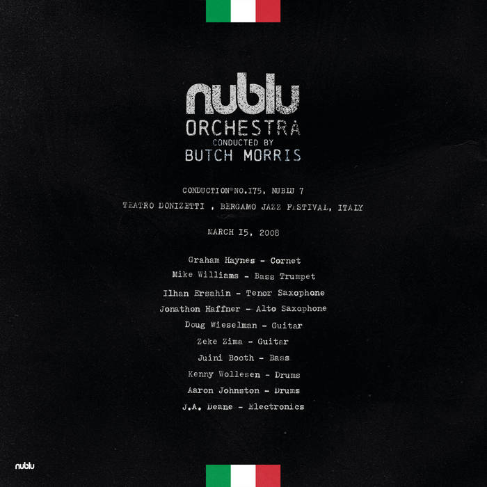 NUBLU ORCHESTRA CONDUCTED BY BUTCH MORRIS - Live in Bergamo cover 