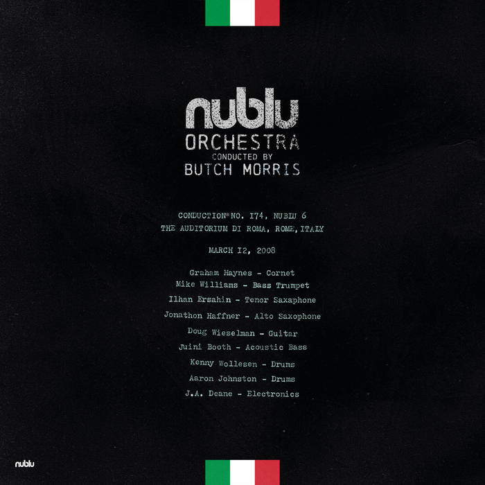 NUBLU ORCHESTRA CONDUCTED BY BUTCH MORRIS - Live in Rome cover 