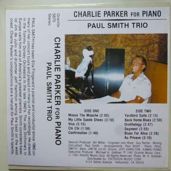 PAUL SMITH - Charlie Parker For Piano cover 