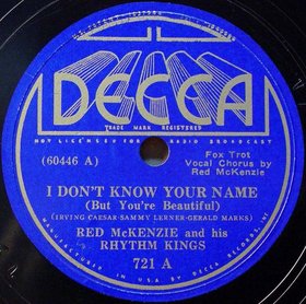 RED MCKENZIE - I Don't Know Your Name (But You're Beautiful) / Don't Count Your Kisses (Before You're Kissed) cover 