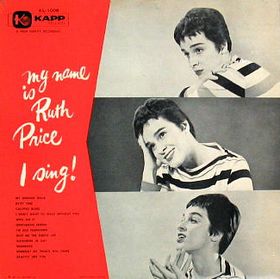 RUTH PRICE - My Name Is Ruth Price I Sing! cover 