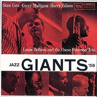 STAN GETZ - Stan Getz · Gerry Mulligan · Harry Edison, Louis Bellson And The Oscar Peterson Trio: Jazz Giants '58 cover 