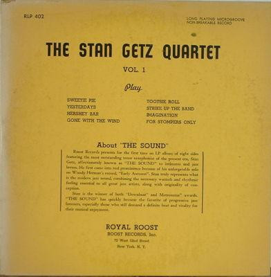 STAN GETZ - The Stan Getz Quartet  Vol. 1 (aka Artistry Of Stan Getz aka The Stan Getz Quartet) cover 