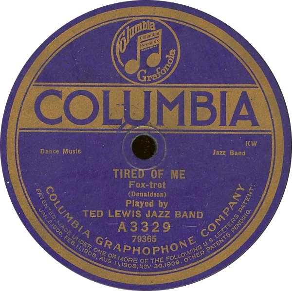 TED LEWIS - Tired Of Me / That Riga-Liga-Lee cover 