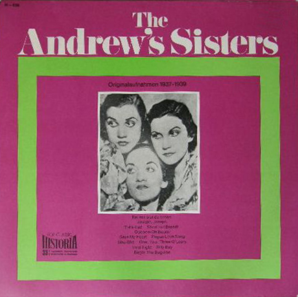 THE ANDREWS SISTERS - Originalaufnahmen 1937-1939 cover 