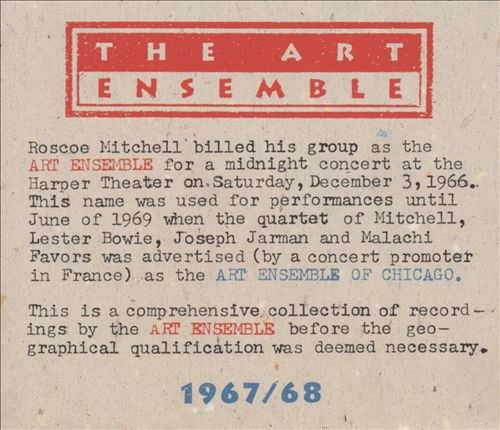 THE ART ENSEMBLE OF CHICAGO - 1967/1968 cover 
