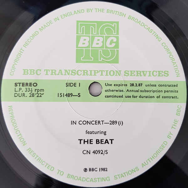 THE BEAT (THE ENGLISH BEAT) - In Concert-289 (aka BBC College Concert #18) cover 