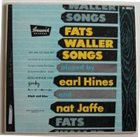 EARL HINES Fats Waller Songs album cover