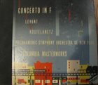 GEORGE GERSHWIN Concerto In F album cover