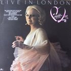 PEGGY LEE (VOCALS) Live In London album cover