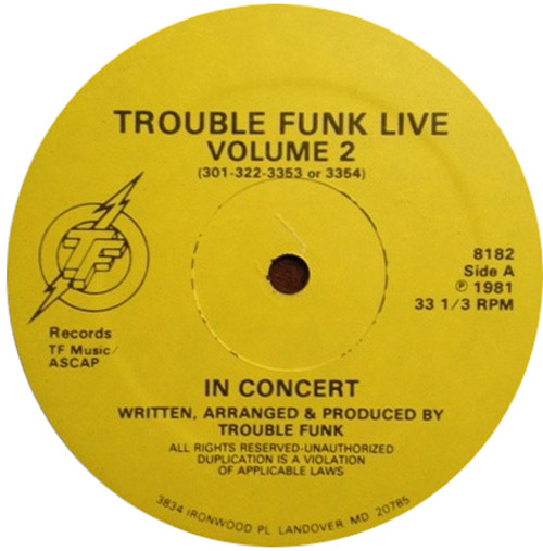 TROUBLE FUNK - Live Volume 2 cover 