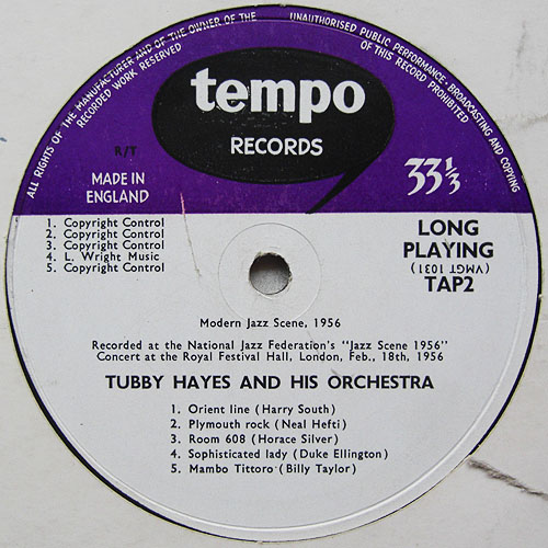 TUBBY HAYES - Tubby Hayes And His Orchestra  / New Jazz Group / Vic Ash Quartet ‎: Modern Jazz Scene, 1956 cover 