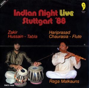 ZAKIR HUSSAIN - Zakir Hussain, Hariprasad Chaurasia ‎: Indian Night Live Stuttgart '88. Raga Malkauns cover 