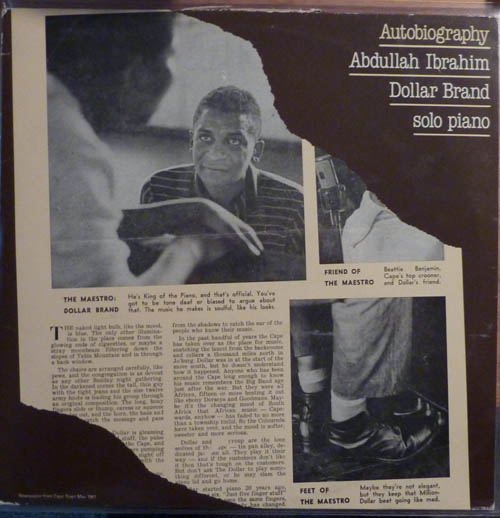 ABDULLAH IBRAHIM (DOLLAR BRAND) - Autobiography cover 