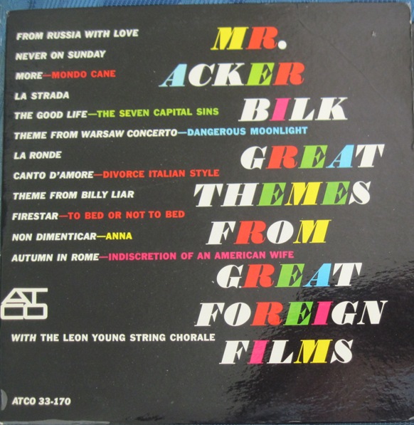 ACKER BILK - Great Themes From Great Foreign Films cover 